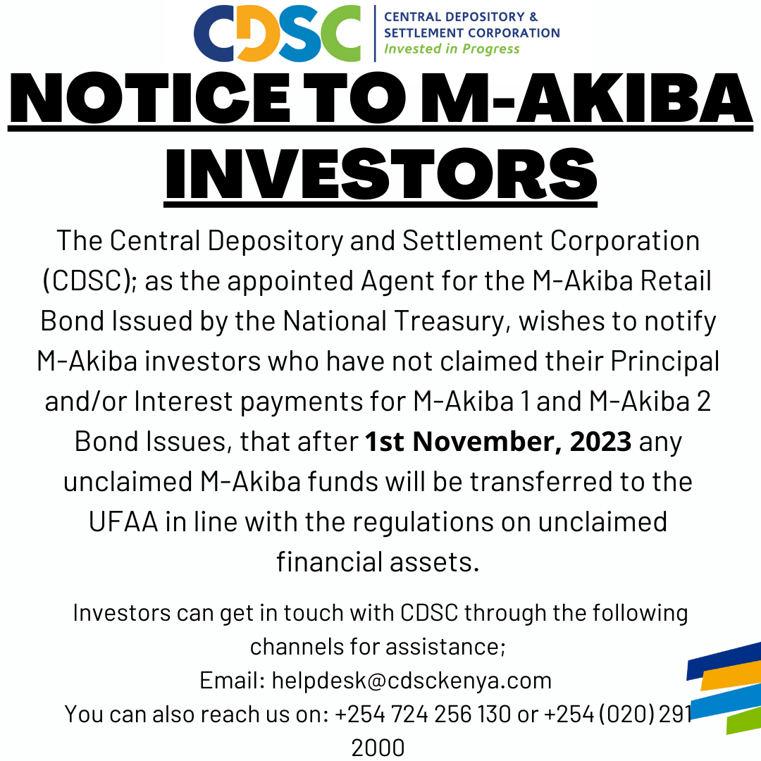 NOTICE TO ALL M-AKIBA INVESTORS