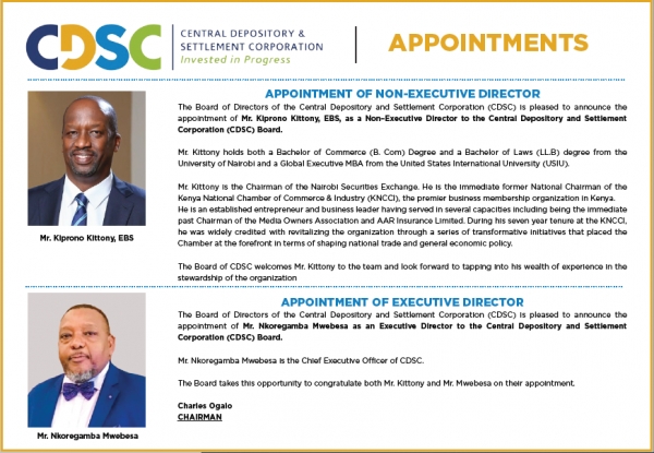 APPOINTMENT OF DIRECTORS